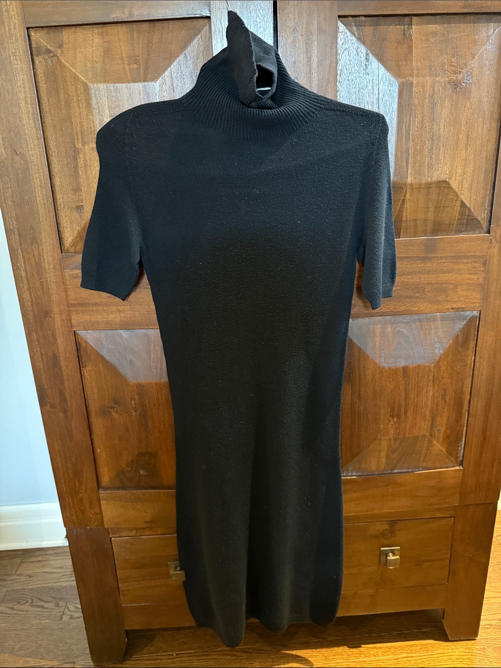 Turtleneck dress in black